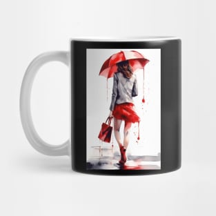 Girl with a red umbrella Mug